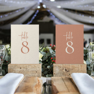 Carte Mariage en terre cuite à double ton Numéro de tabl