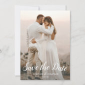 Carte Mariage Enregistrer la date 2 Photos Joli Script P (Devant)