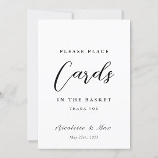 Carte mariage et panneau de panier