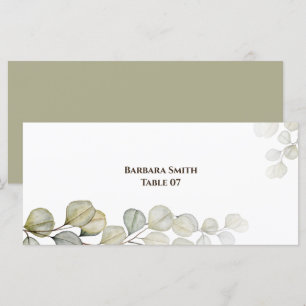 Carte Mariage Eucalyptus Aquarelle Placée