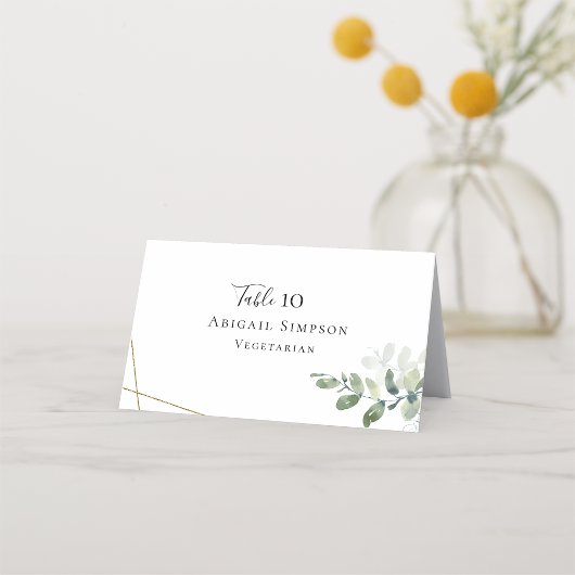 Carte Mariage Eucalyptus avec choix de repas