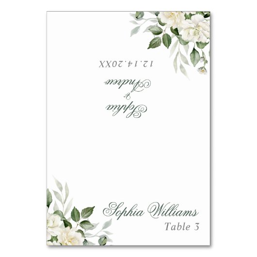 Carte Mariage Eucalyptus Fleurs blanches (Par défaut)
