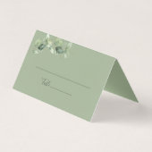 Carte Mariage Eucalyptus Foliage Green (Back)