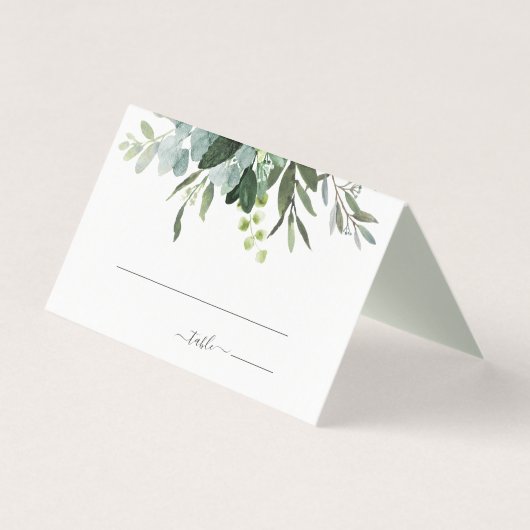 Carte Mariage Eucalyptus Green Foliing (Front)