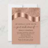 Carte Mariage Événement Mariée Code QR Rose Frontière or (Devant)
