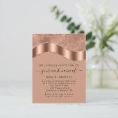 Carte Mariage Événement Mariée Code QR Rose Frontière or (Debout devant)