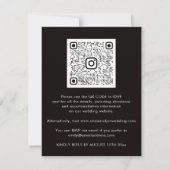 Carte Mariage événement QR Code Black Burgundy Marsala G (Dos)