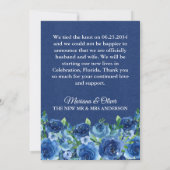Carte mariage Faire-part bleu marine Floral (Dos)