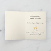 Carte Mariage Félicitations Ajouter des noms Rose Epheme (Intérieur)