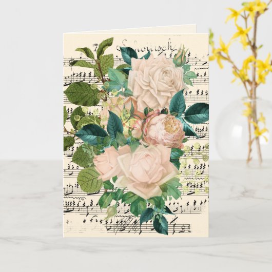 Carte Mariage Félicitations Ajouter des noms Rose Epheme (Fleur jaune)