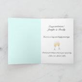 Carte Mariage Félicitations Ajouter des noms Rose Epheme (Intérieur)