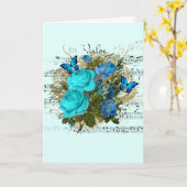 Carte Mariage Félicitations Ajouter des noms Rose Epheme (Fleur jaune)