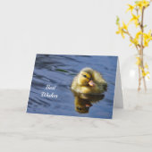 Carte Mariage Félicitations au canard (Fleur jaune)