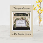 Carte mariage - Félicitations au couple heureux (Fleur jaune)