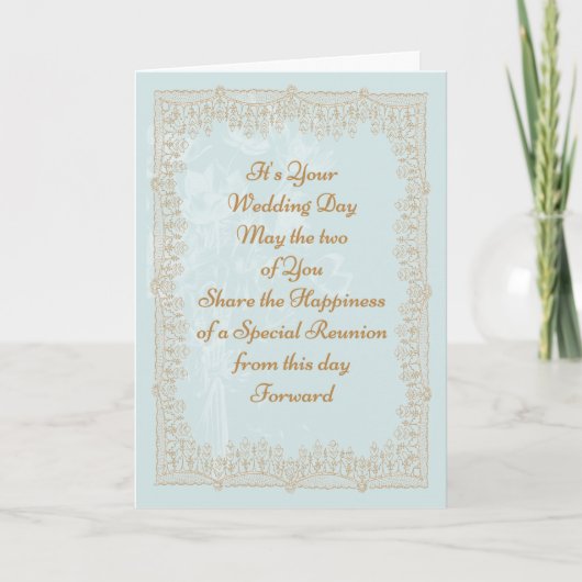 Carte Mariage Félicitations Card Gold Faux Lace (Devant)