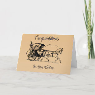 Carte Mariage Félicitations Cheval Et Buggy