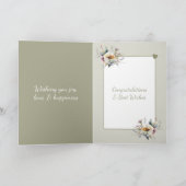 Carte Mariage Félicitations couple vert floral (Intérieur)