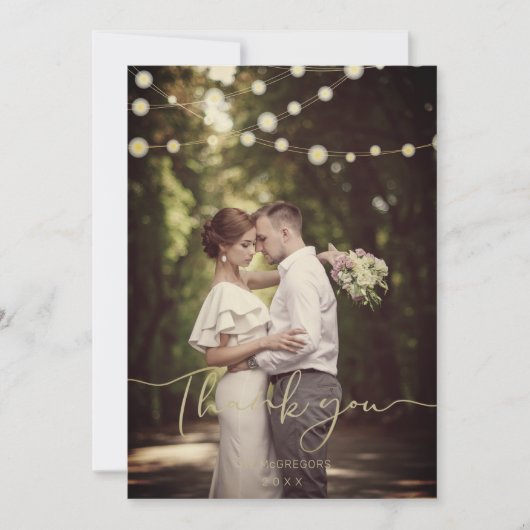 Carte Mariage Festif Lumière Gold Custom Whimsical Scrip (Devant)