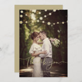 Carte Mariage Festif Lumière Gold Custom Whimsical Scrip (Devant / Derrière)