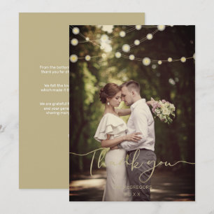 Carte Mariage Festif Lumière Gold Custom Whimsical Scrip