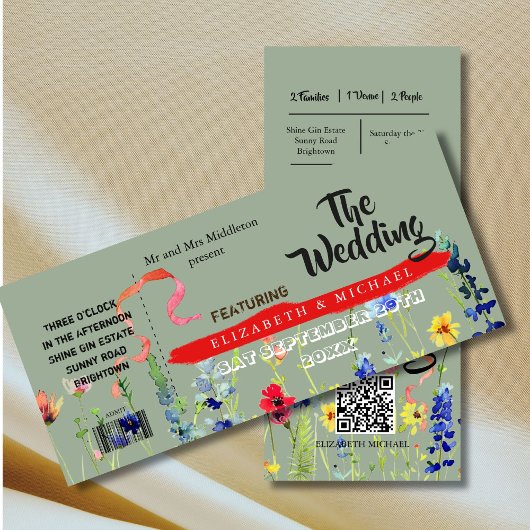 Carte Mariage Festival Moderne Floral