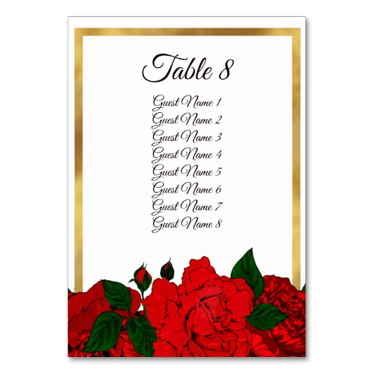 Carte Mariage Festive Red Rose Gold Frame (Par défaut)