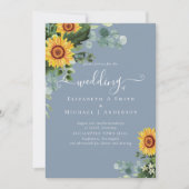 Carte Mariage Feuille des tournesols rustiques Eucalyptu (Devant)