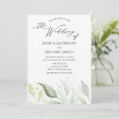 Carte Mariage Feuille verte Botanique (Debout devant)