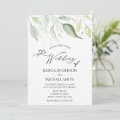 Carte Mariage Feuille verte Botanique (Debout devant)