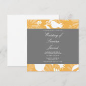 Carte Mariage Fleur de Tulipe Jaune Gris Botanique Moder (Devant / Derrière)