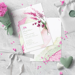 Carte Mariage Fleur Sauvage Aquarelle Fuchsia ID954