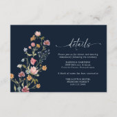 Carte Mariage Fleur sauvage bleu marine (Devant)