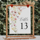 Carte Mariage Fleur sauvage couleur printemps Numéro de 