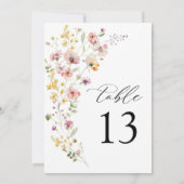 Carte Mariage Fleur sauvage couleur printemps Numéro de  (Dos)