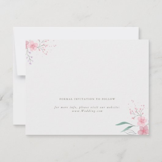 Carte Mariage Fleur Simple Élégant Enregistrer La Date (Dos)