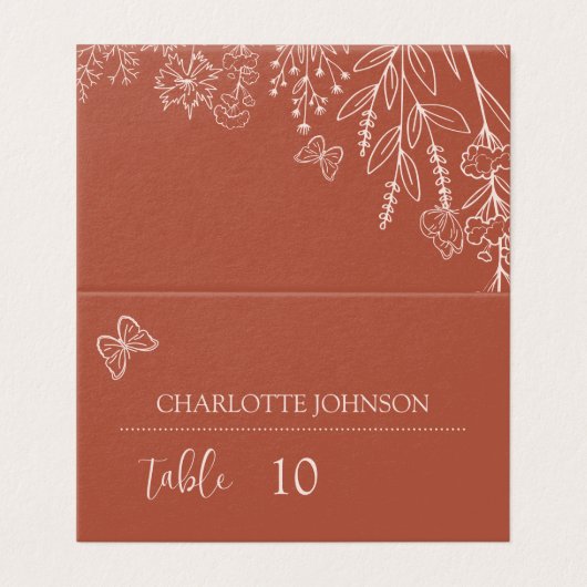Carte Mariage Fleurs de prairie (Outside Unfolded)