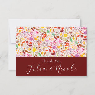 Carte Mariage Fleurs de Tulipe d'Été Aquarelles Vibrante