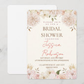 Carte Mariage Fleurs Rose Tendresse (Devant / Derrière)
