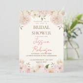 Carte Mariage Fleurs Rose Tendresse (Debout devant)