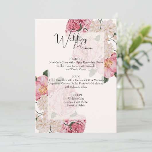 Carte Mariage Floral (Debout devant)