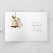 Carte Mariage floral blanc de Bell or rustique (Intérieur)