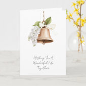 Carte Mariage floral blanc de Bell or rustique (Fleur jaune)
