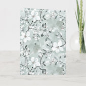Carte Mariage floral blanc gris chic (Dos)