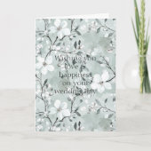 Carte Mariage floral blanc gris chic (Devant)