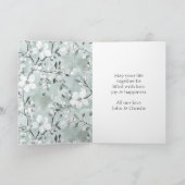 Carte Mariage floral blanc gris chic (Intérieur)