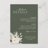 Carte Mariage Floral Blanc Vert Détail Victoria (Devant)