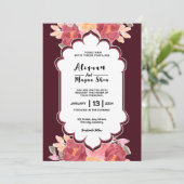 Carte mariage floral de la carte d'invitation (Debout devant)