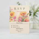 Carte Mariage floral de l'aquarelle de printemps (Debout devant)