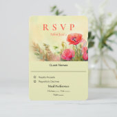 Carte Mariage floral de l'aquarelle de printemps (Debout devant)