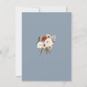 Carte Mariage floral de Pêche bleu rustique Enregistrer  (Dos)